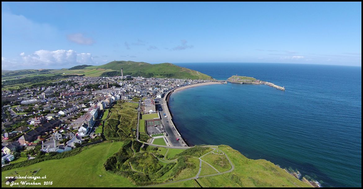 Aerial view of Peel, Isle of Man 1/8/15